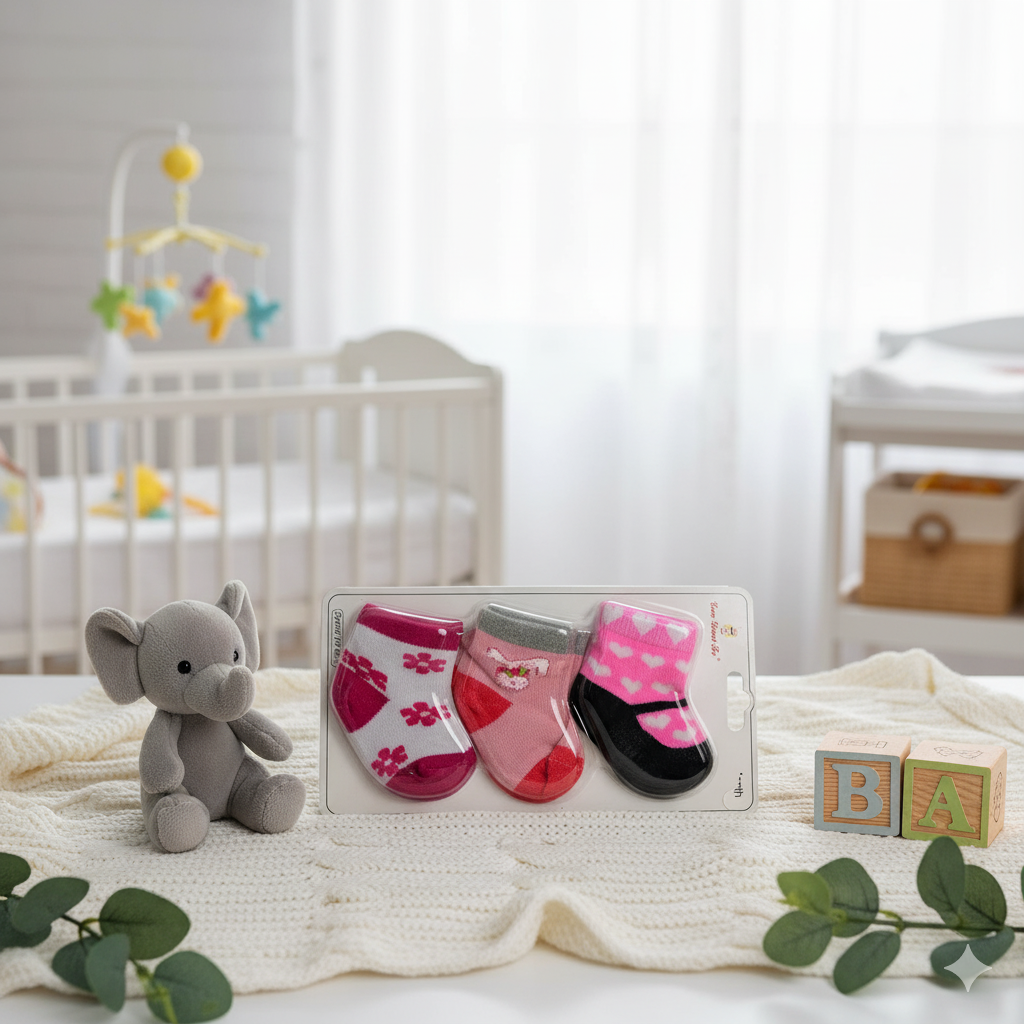 Cute Baby Socks Set – 3 Pairs