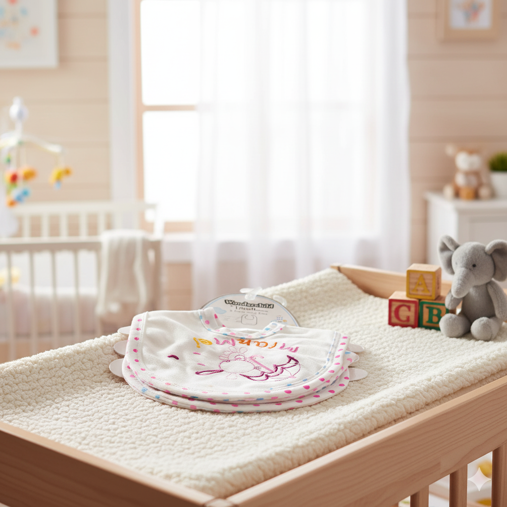 Soft Cotton Baby Bibs – 3 Pack